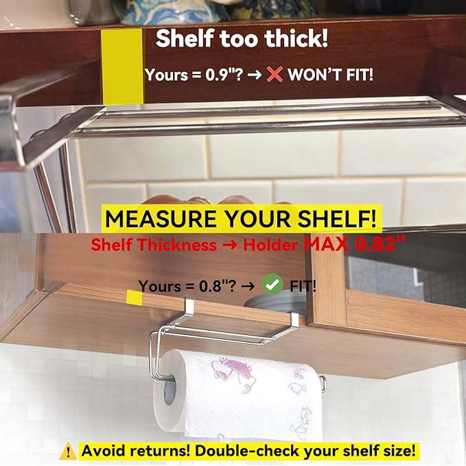 T.R.Sani. Kitchen Paper Towel Holder Under Cabinet, Bathroom Paper Towel Holder - Image 2