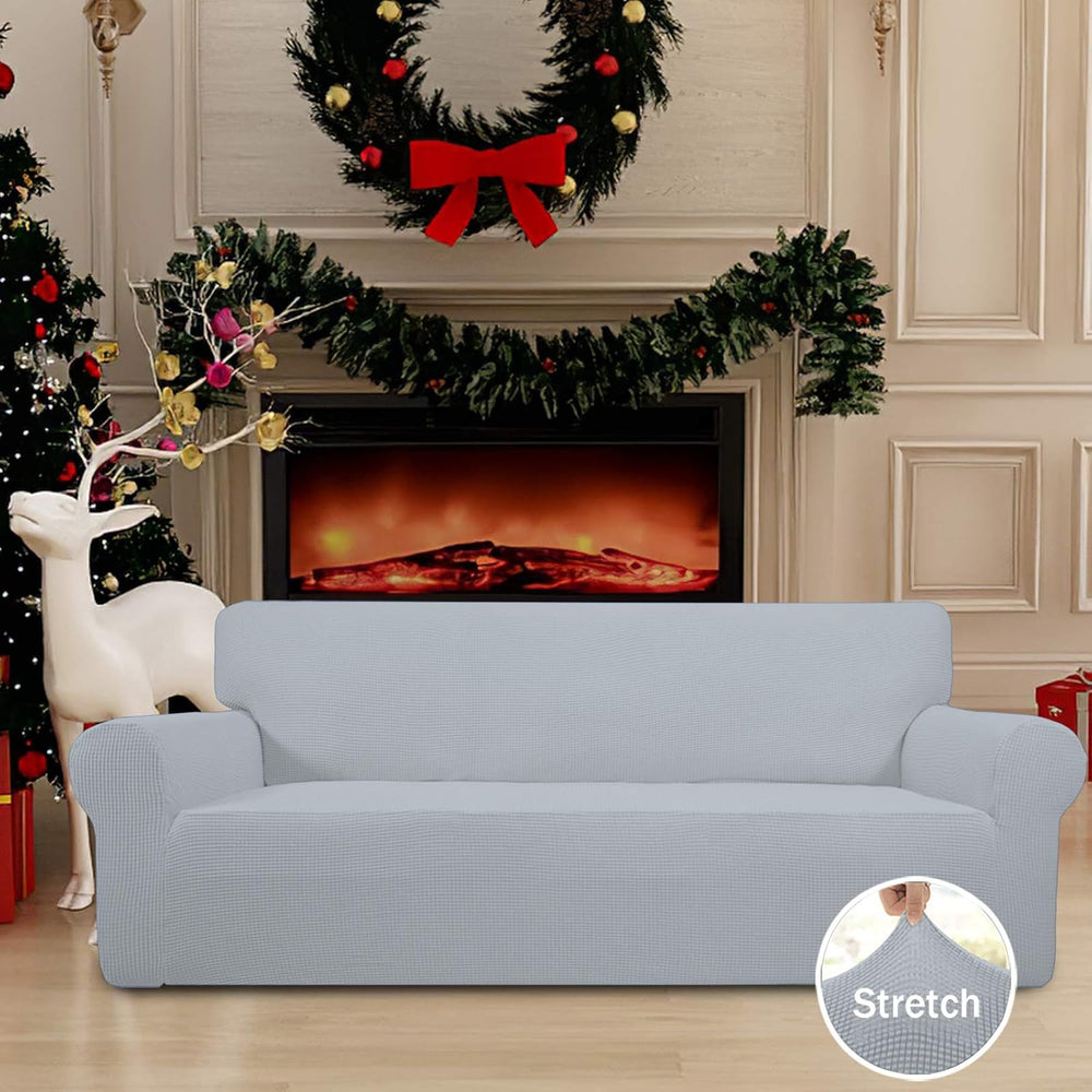 Easy-Going Stretch Couch Covers for Sofa Washable Large Silver Gray