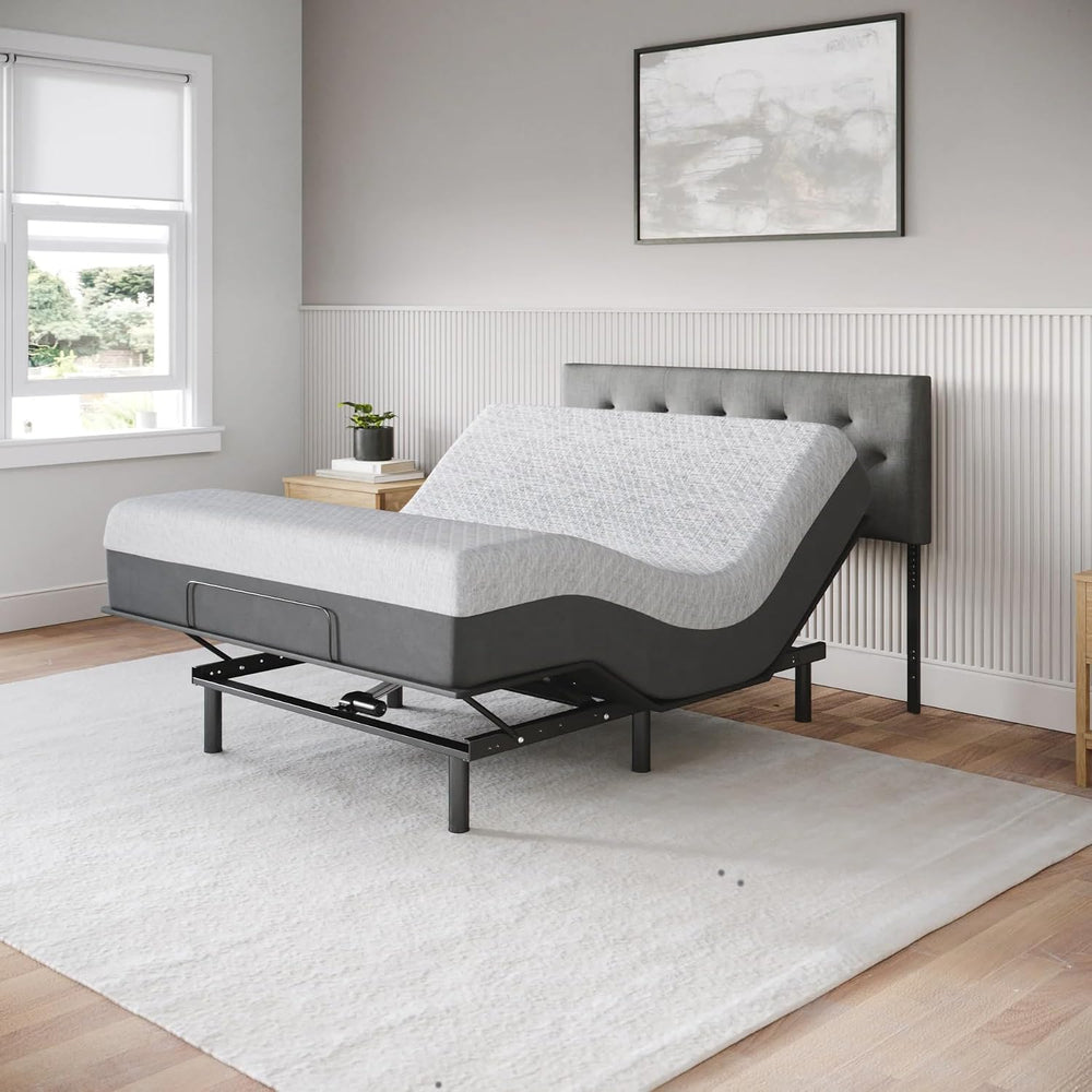 Celestial Sleep Aurora Adjustable Bed Base (Frame) + 12 inch Gel Memory Foam ...