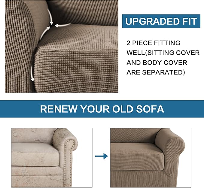 H.VERSAILTEX 2 Piece Couch Cover Stretch Stylish Chair Cover Furniture - Image 6