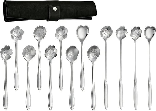 12 Pcs Flower Coffee Tea Spoons Set by SiSiMu