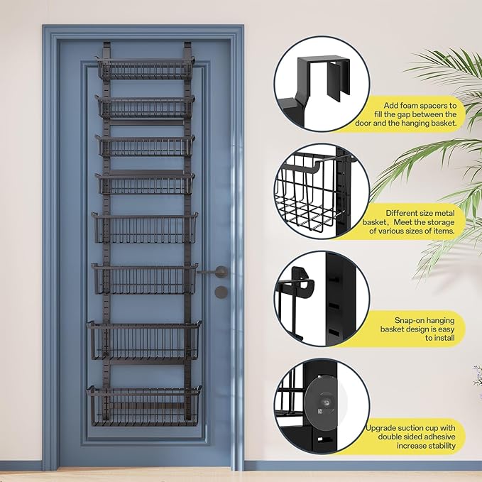 Over The Door Pantry Organizer, 8-Tier Over The Door Organizer