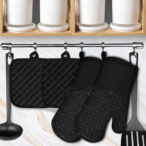 4PCS Oven Mitts and Pot Holders Sets 500°F Pot Holders - Image 2