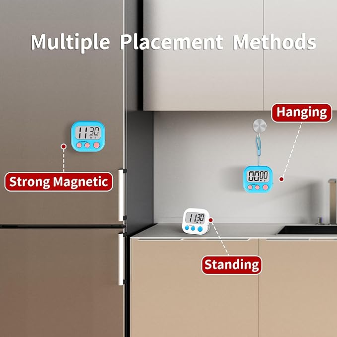 Timer for Kids Teachers Digital Kitchen Timers for Cooking Large Magnetic - Image 4