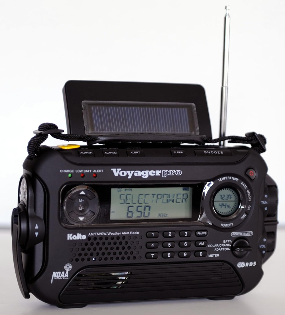 Kaito Voyager Pro KA600 Digital Solar Dynamo Hand Crank AM/FM/LW/SW & NOA...