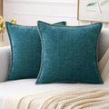 MIULEE Pack of 2 Couch Throw Pillow Covers 18x18 Inch Dark Teal Farmhouse by MIULEE