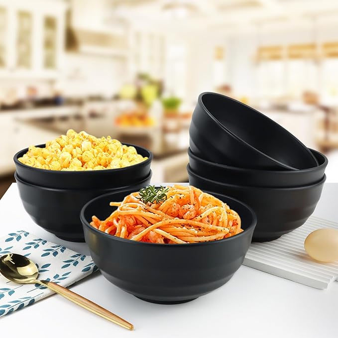 Wheat Straw Bowls Unbreakable Large Salad Bowls 60 OZ Set of 6, Microwave and - Image 6