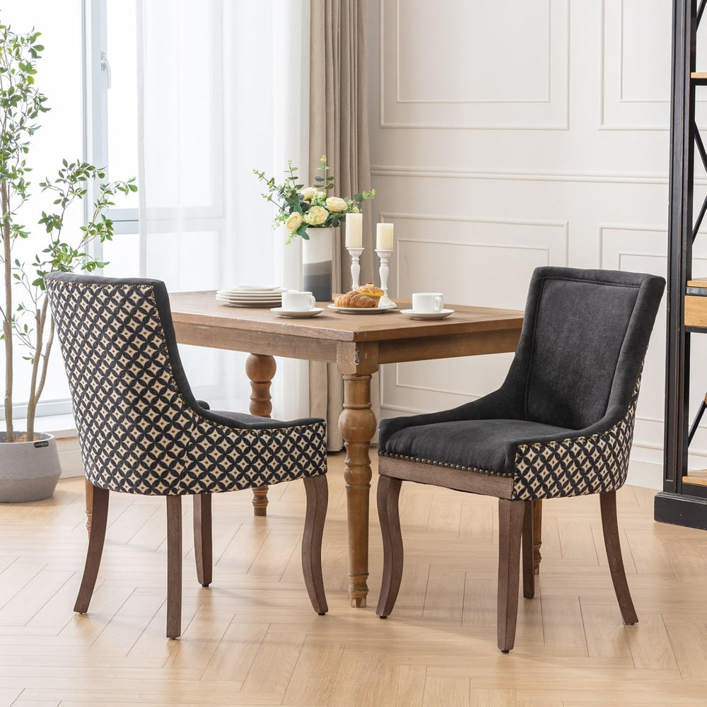 Ball & Cast Mid-Century Upholstered Dining Chairs Set of 2, Thickened Fab...