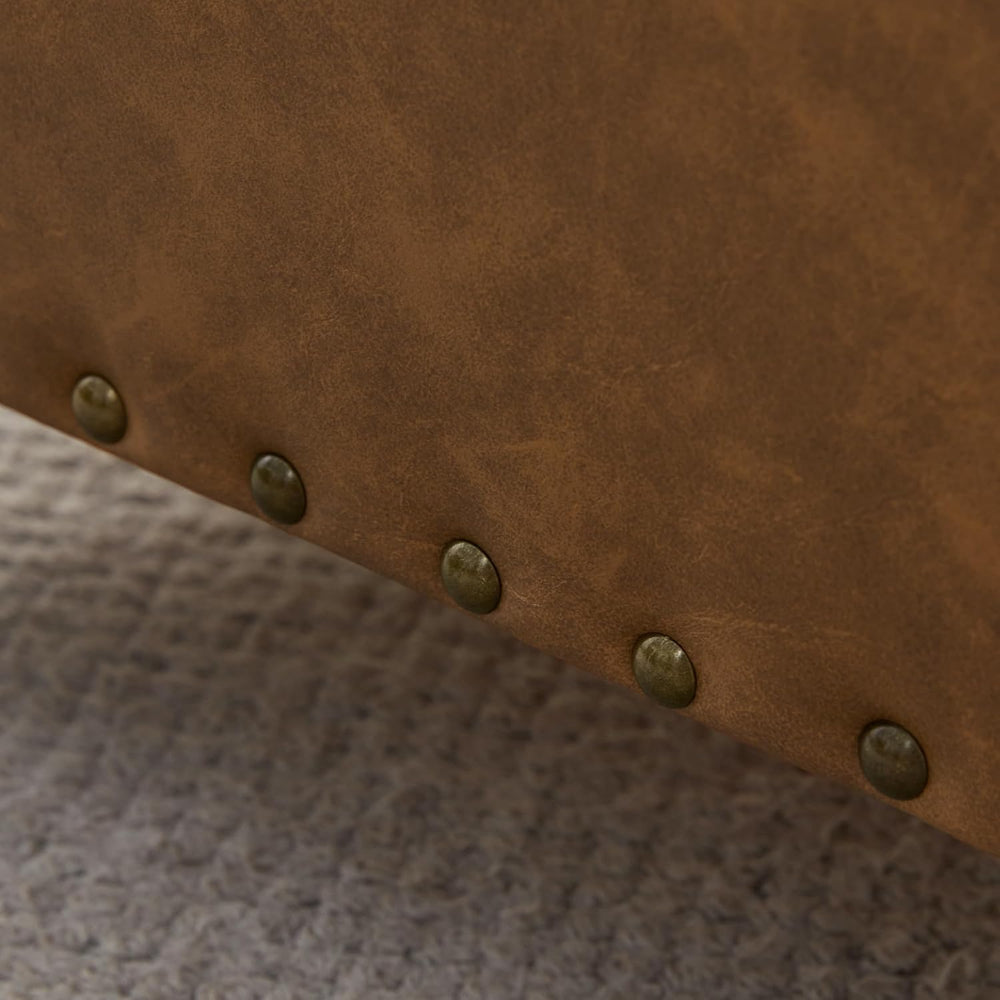 Zihanhome Leather Ottoman with Storage, Upholstered Button Tufted Ottoman Foo...