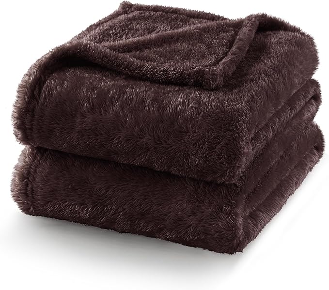 Exclusivo Mezcla Plush Fuzzy Fleece Bed Blanket Queen Size, Super Soft - Image 7