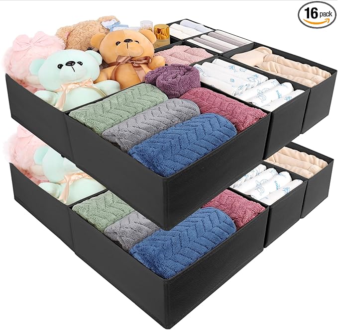 Drawer Organizer Clothes, 16 Pack Dresser Organizer Bins, Foldable Closet by Unknown