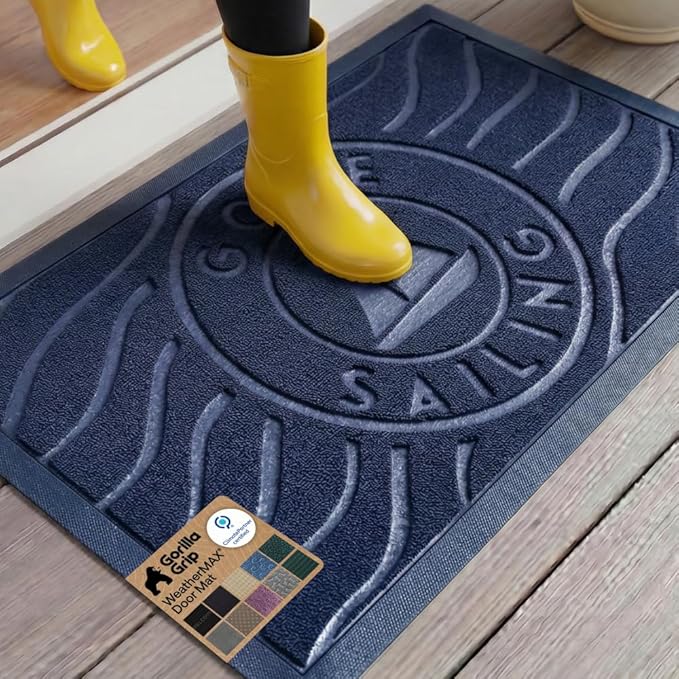 GORILLA GRIP 100% Waterproof All-Season WeatherMAX Doormat 35x23, US Designed by GorillaGrip