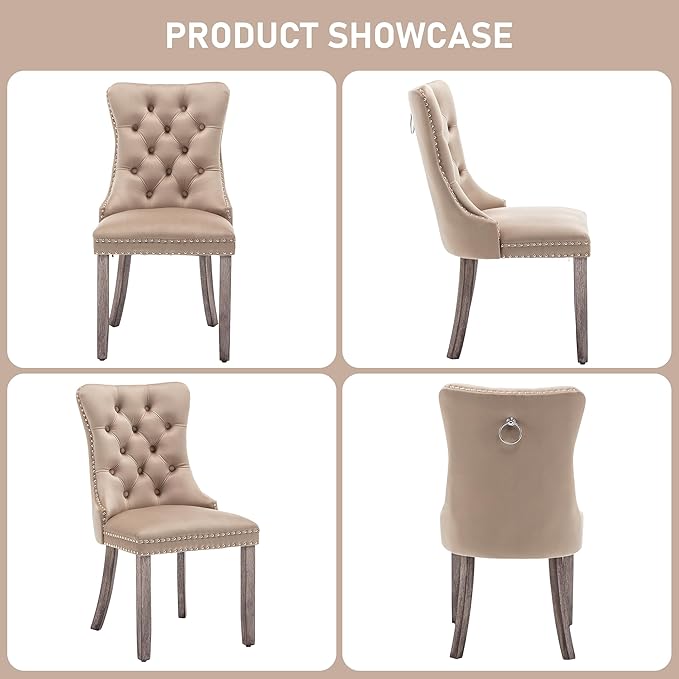 Mid Century Modern Dining Chair Set of 6 Velvet Upholstered Dining Accent Cha...