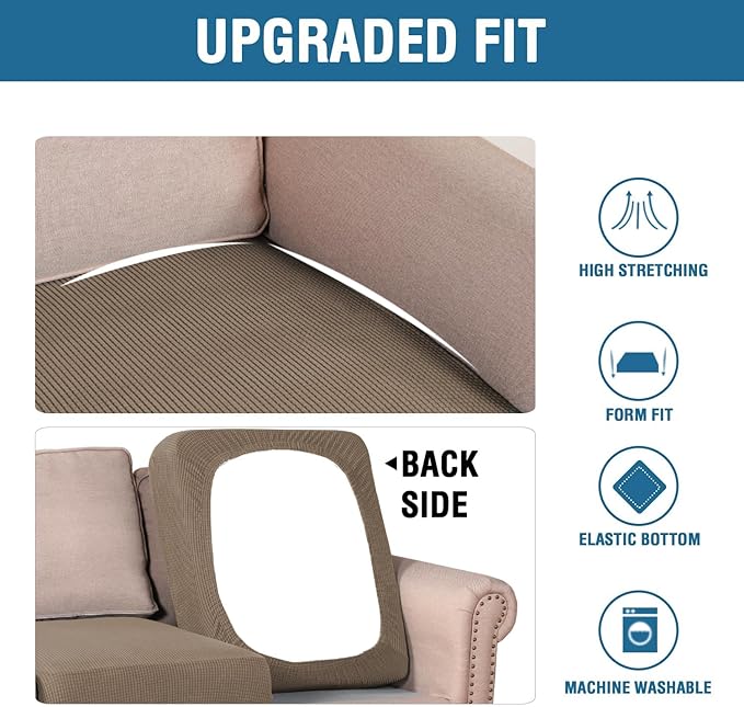 H.VERSAILTEX Super Stretch Individual Seat Cushion Covers Sofa Covers Couch - Image 6