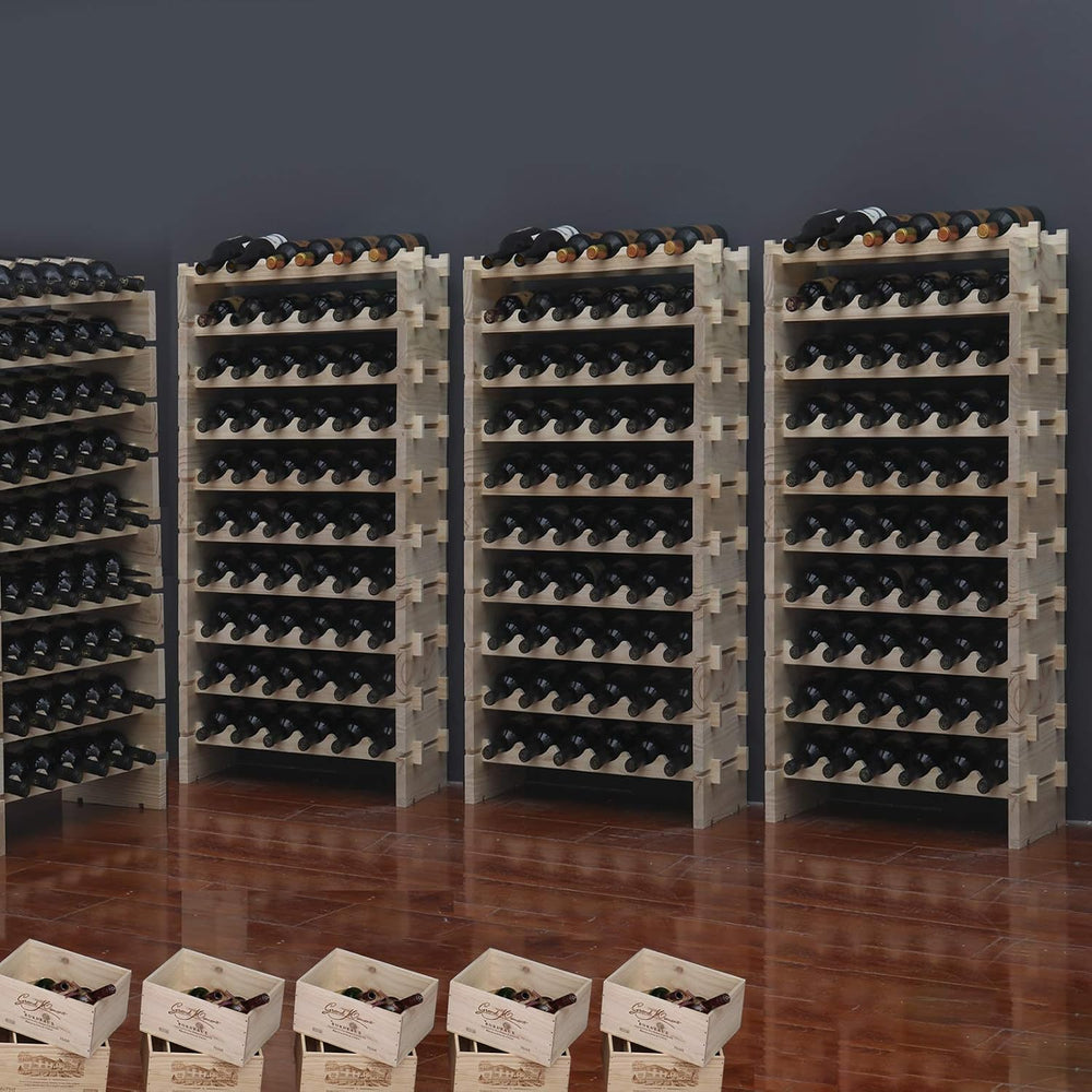 Wine Rack Solid Wood Stackable Storage Wooden Wine Rack Wine Cabinet (60 Bott...