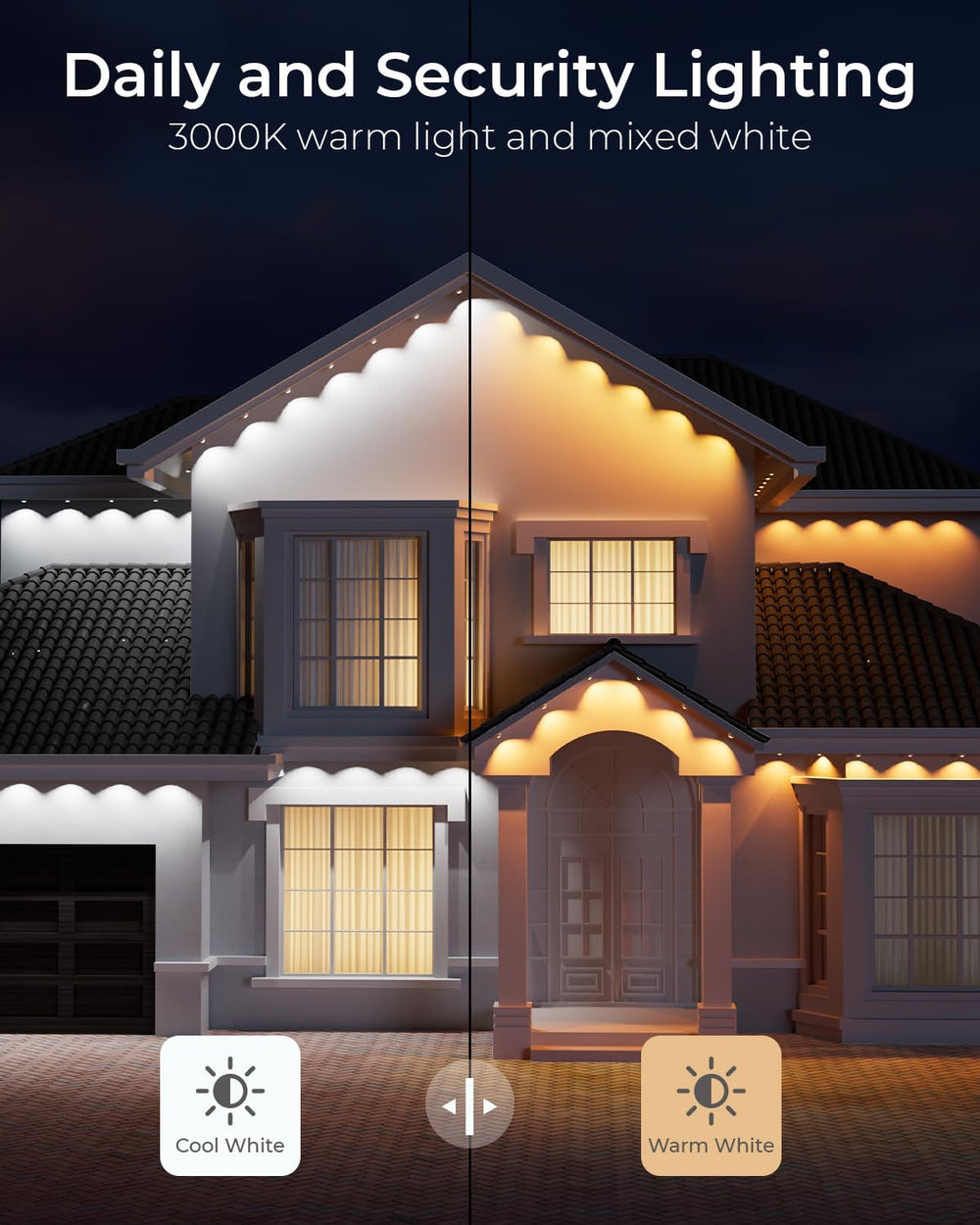 CINOTON Permanent Outdoor Lights 150ft, Smart RGBW+IC Eaves Lights with 90LED...