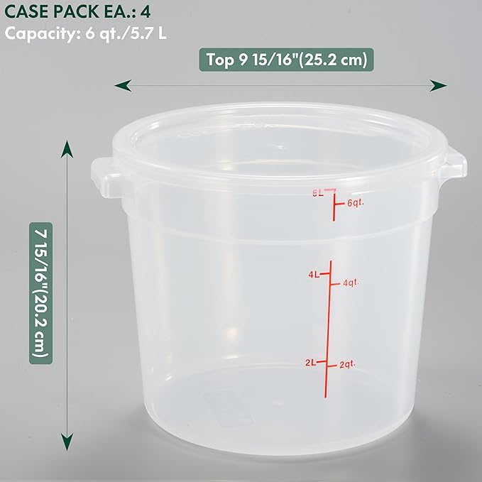 CURTA 6 Quart Translucent Round Food Storage Container - Image 2