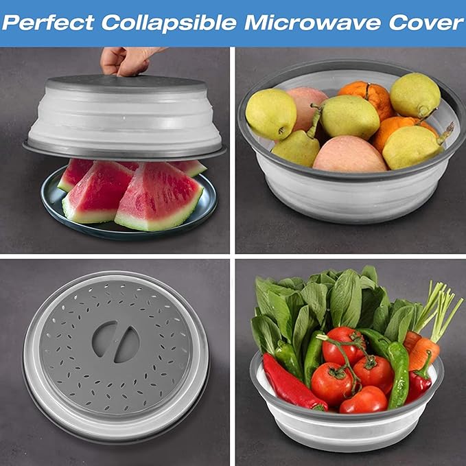 12“ Large Microwave Splatter Cover & Silicone Mat, 12 Inchs Vented Collapsible - Image 7