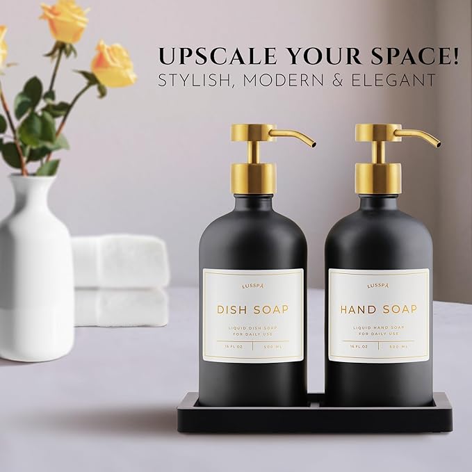 Glass Soap Dispenser Set of 2
