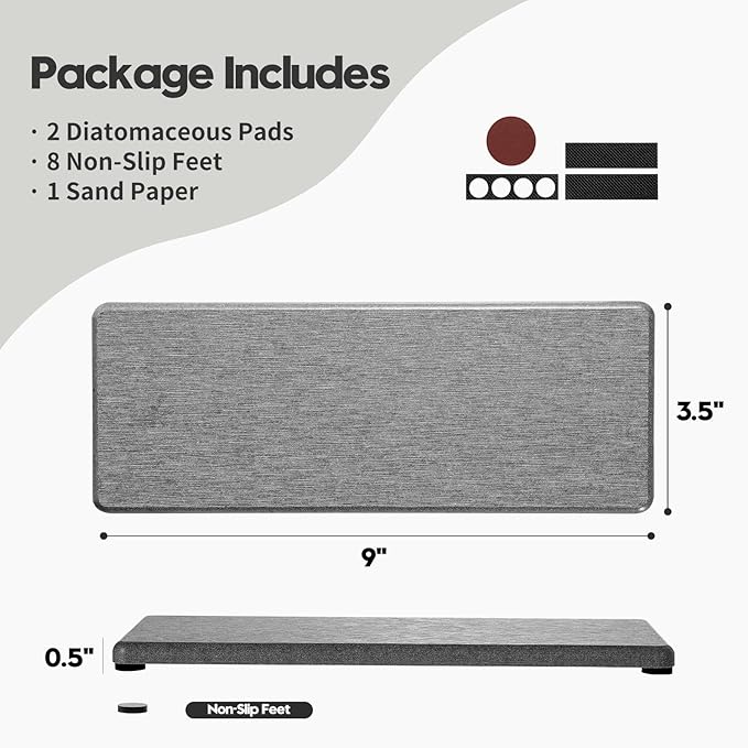 Razborci 2PCS Bathroom Counter Vanity Trays, Water Absorbing Diatomite Stone - Image 5