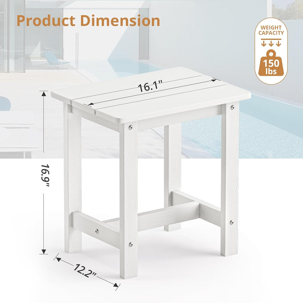 LUE BONA Outdoor Side Table, HDPS Small Outdoor Adirondack Side Tables, Outsi...