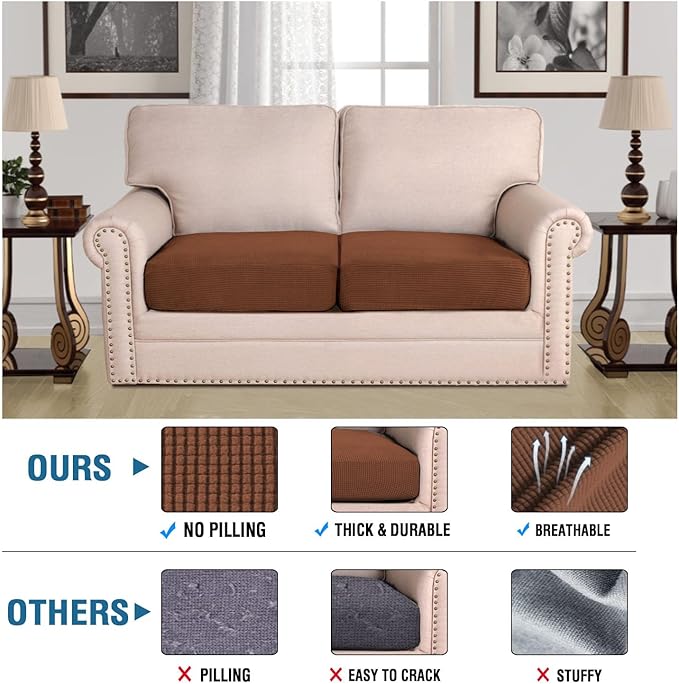 H.VERSAILTEX Super Stretch Individual Seat Cushion Covers Sofa Covers Couch - Image 2