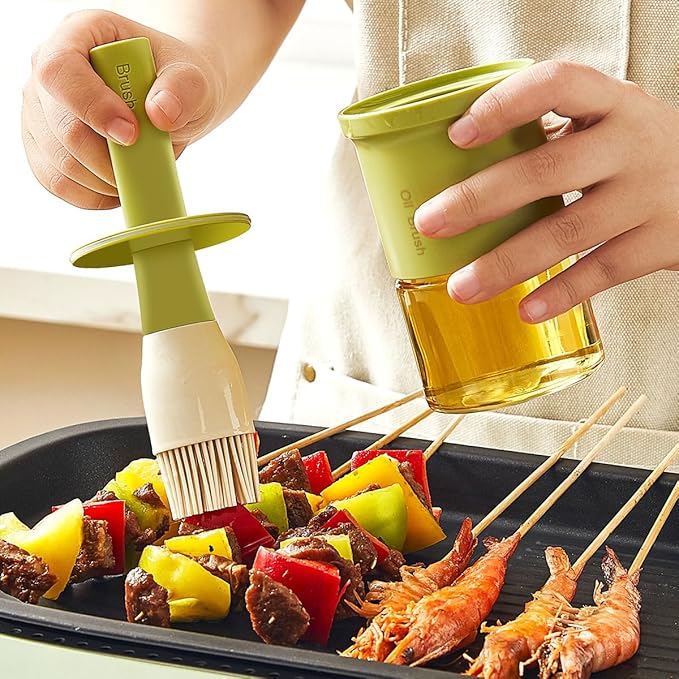 Glass Oil Dispenser with Heat Resistant Brush, Oil Dispenser Bottle with - Image 4