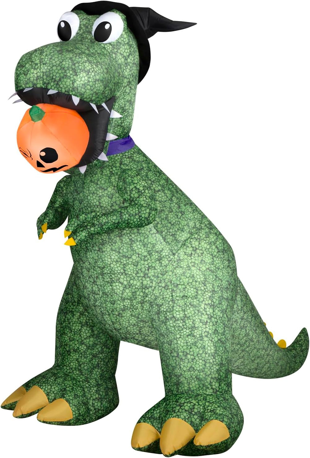 Gemmy Animated Halloween Inflatable T Rex with Jack O' Lantern, 7.5 ft Ta...
