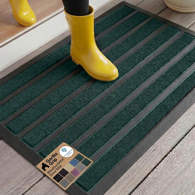 GORILLA GRIP 100% Waterproof All-Season WeatherMAX Doormat US Designed Natural by GorillaGrip
