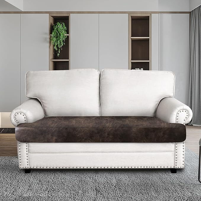 Leather Look Couch Cushion Covers Sofa Seat Slipcovers Sets Couches Furniture - Image 2