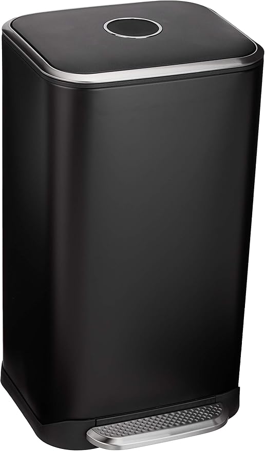 Amazon Basics Rectangular Metal Trash Can by AmazonBasics