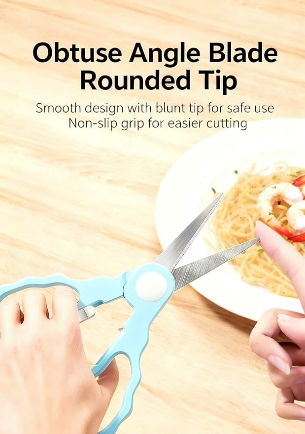Baby Food Scissors with Travel Case, Portable Stainless Steel Shears with - Image 3