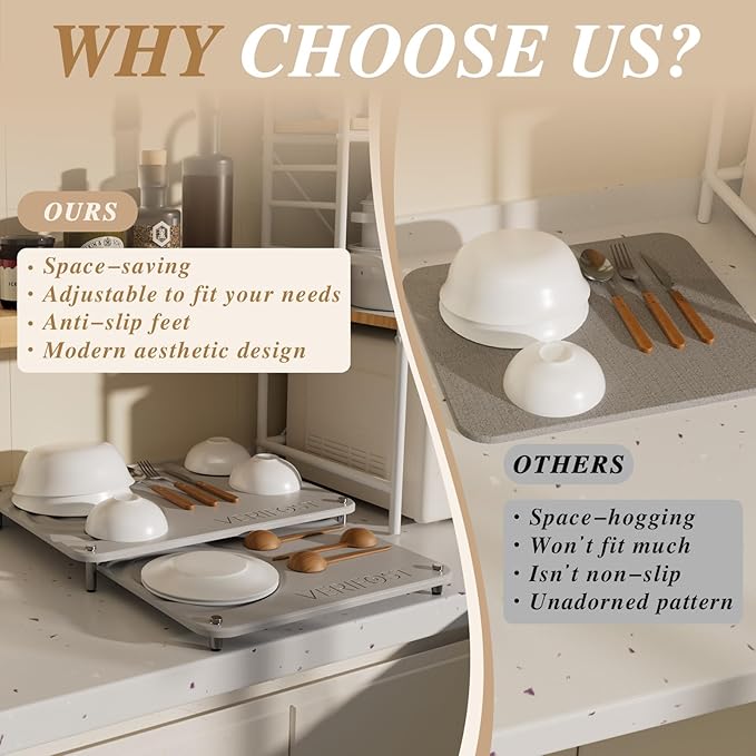VERIFOST 2pcs Large Stone Dish Drying Mat - Image 8