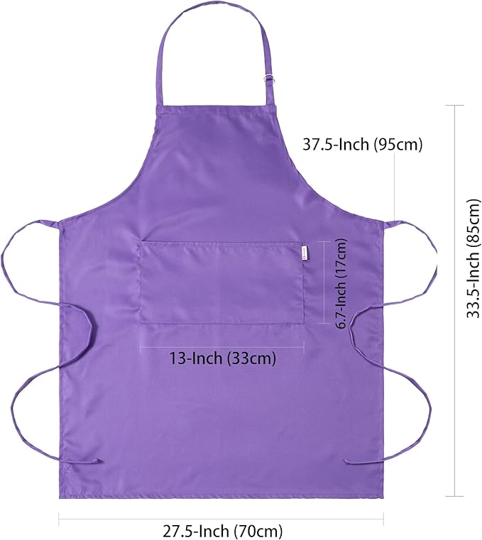 Purple Apron for Women with Pockets | Lightweight and Adjustable Womens Apron - Image 2
