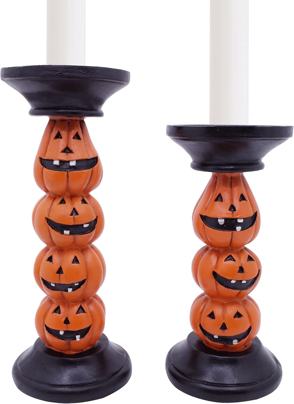 Etistta Halloween Pumpkin Candle Holder for Fireplace Decor, 9.5 Inch Tall Po...