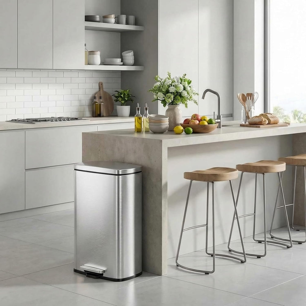 13.2 Gal Kitchen Trash Can, 50L Recycling or Garbage Bin,with Step-On Pedal
