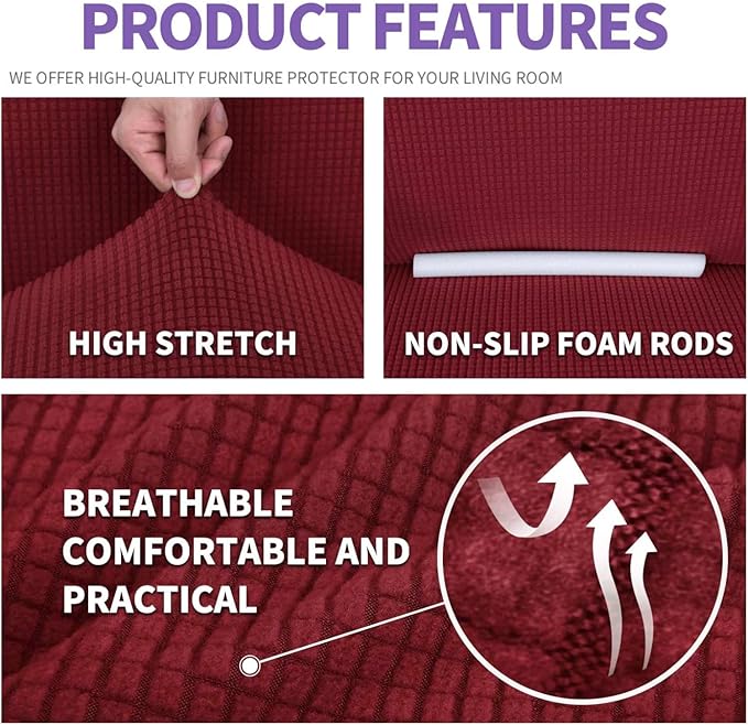 ZNSAYOTX Super Stretch Couch Cover Universal Sofa Covers - Image 4