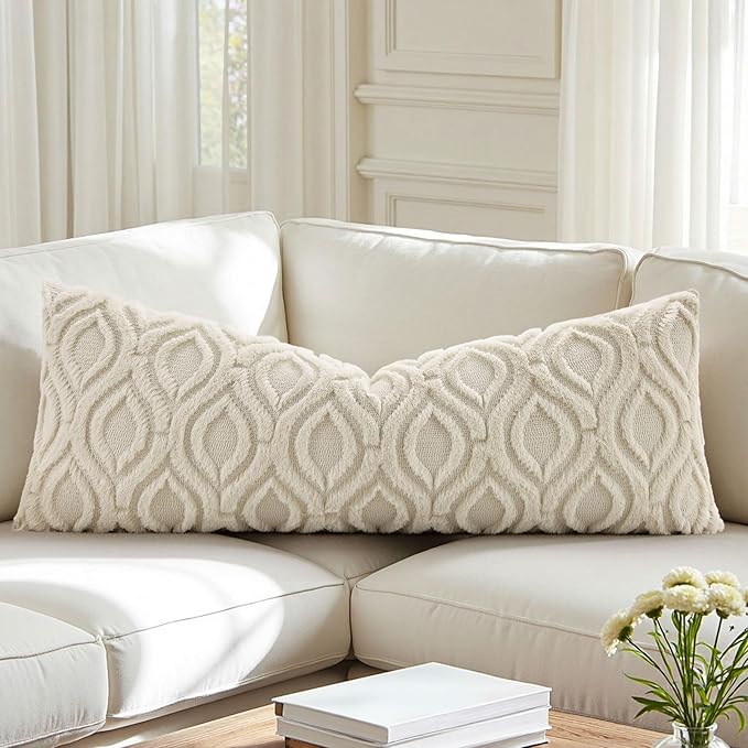 decorUhome Throw Pillow Covers 14x36 Inch Set of 1, Soft Plush Decorative Faux - Image 3
