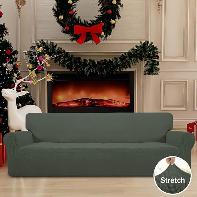 Easy-Going Stretch 4 Seater Sofa Slipcover 1-Piece Sofa Cover Furniture - Image 2