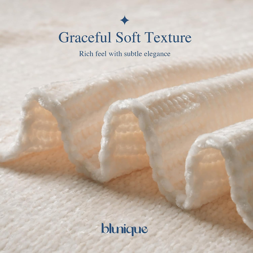 Chenille Throw Blanket for Couch, Cozy Soft Blanket Lightweight Decorative Th...