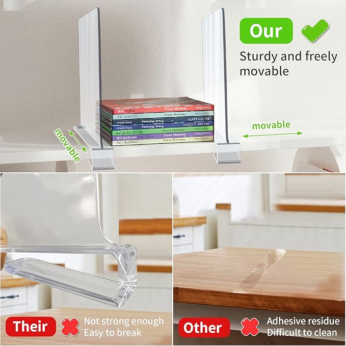 12 Pack Acrylic Shelf Dividers, Closet Shelf Separators - Image 5