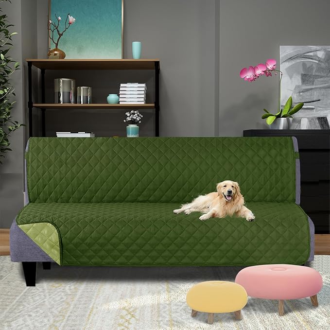 U-NICE HOME Futon Sofa Covers Reversible Sofa Slipcover Armless Cover Furniture - Image 2