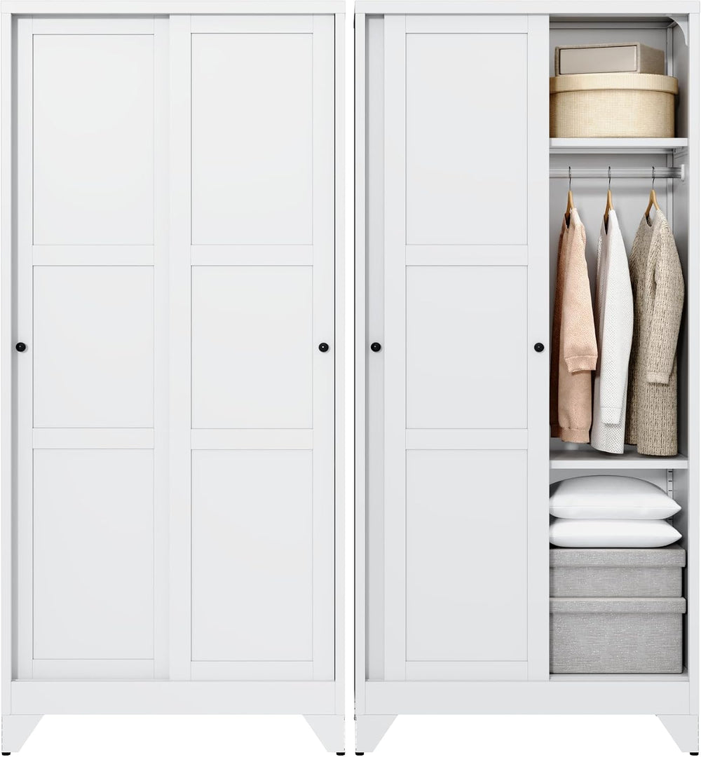 Armoire Wardrobe Closet,20" Deep Armoire Wardrobe Cabinets with Sliding ...