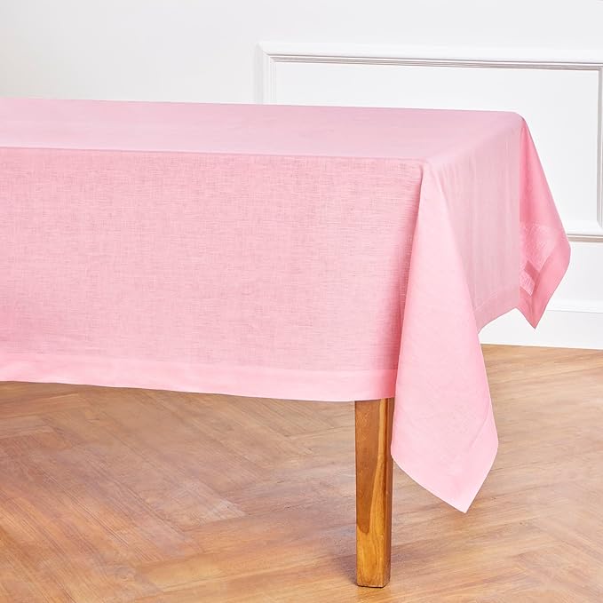 Solino Home Linen Tablecloth for Rectangle Tables 60 x 144 Inch - 100% Pure L...