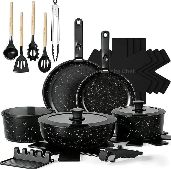 Umite Chef 21Pcs Pots and Pans Set Non Stick, Nonstick Cookware Sets Detachable by UmiteChef