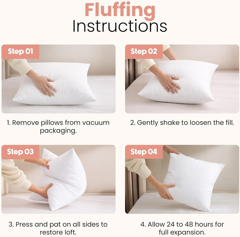 Utopia Bedding 26x26 pillow inserts, White Throw Pillows for Couch, 2 Pack
