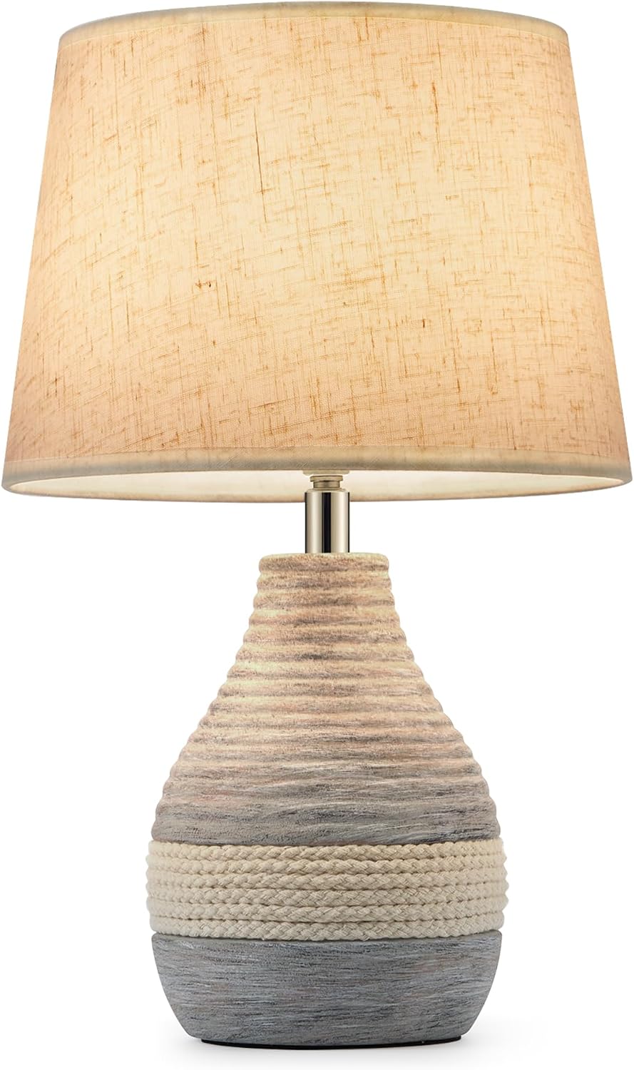 13" H Small Rechargeable Cordless Ceramic Table Lamp, Coastal