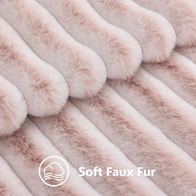 decorUhome Summer Cozy Faux Fur Throw Pillow Covers 26x26 Set of 2 Decorative - Image 3