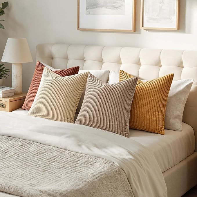 MIULEE Boho Farmhouse Terra Cotta Throw Pillow Covers 18x18 Inch Set of 4 - Image 4