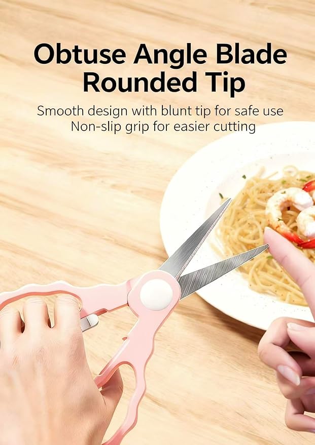 Baby Food Scissors with Travel Case, Portable Stainless Steel Shears with - Image 3